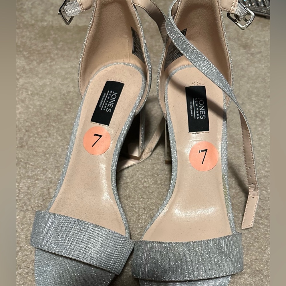 New silver heels to help accentuate any holiday black or navy dress.